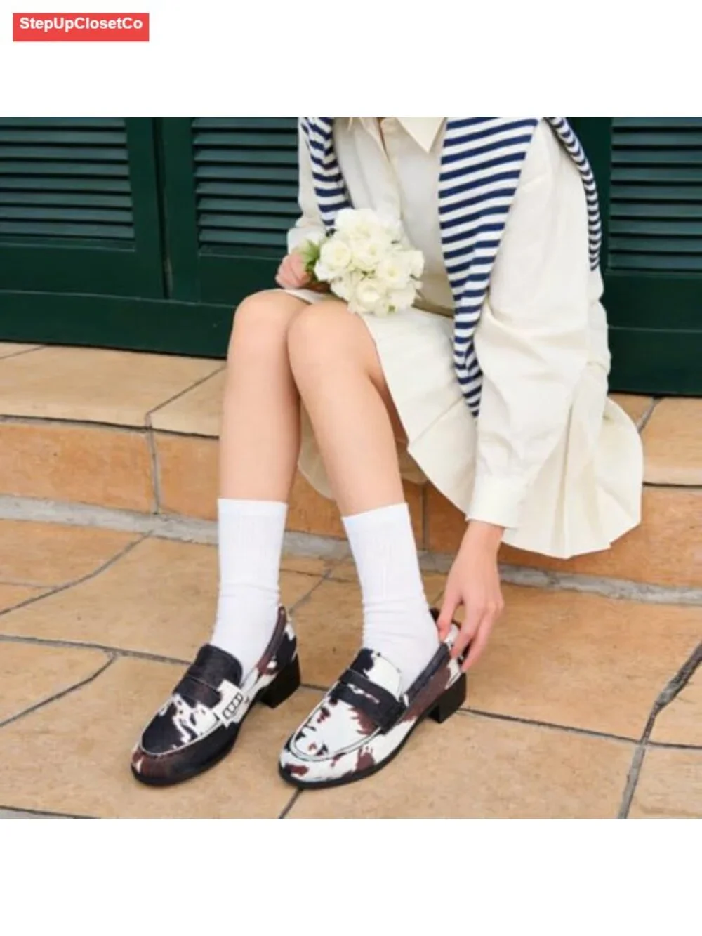 Women's Penny Loafers Low Block Heel Slip On Business Work Office Comfort Flats